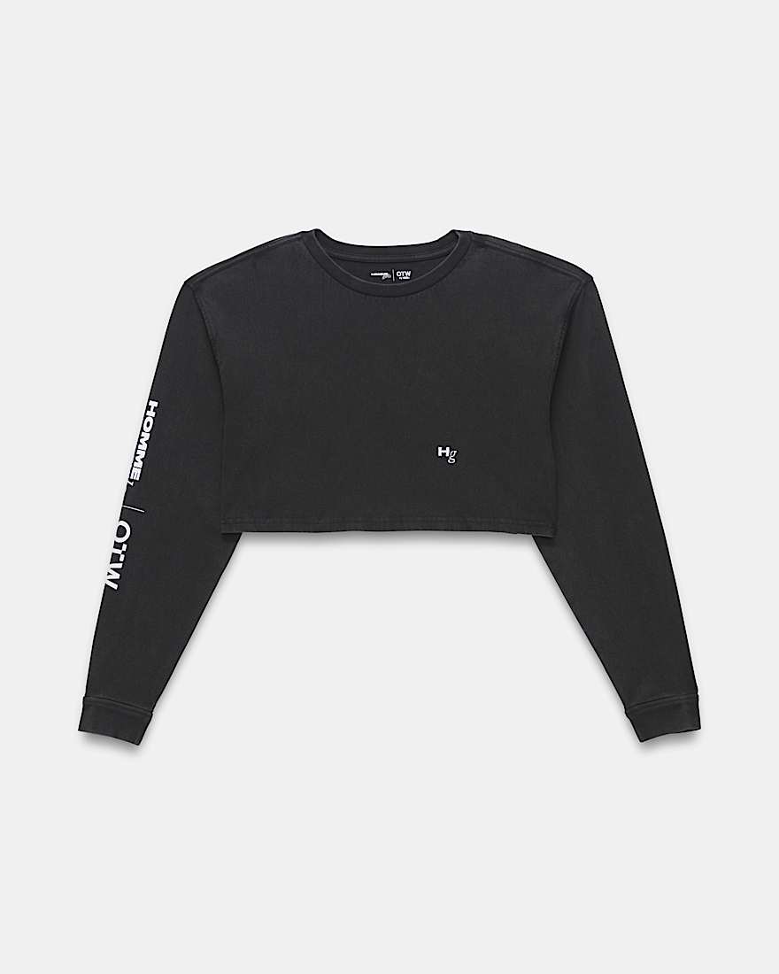 OTW Homme Girls LS Crop Tshirt Washed Black VANS Schwarz HERO