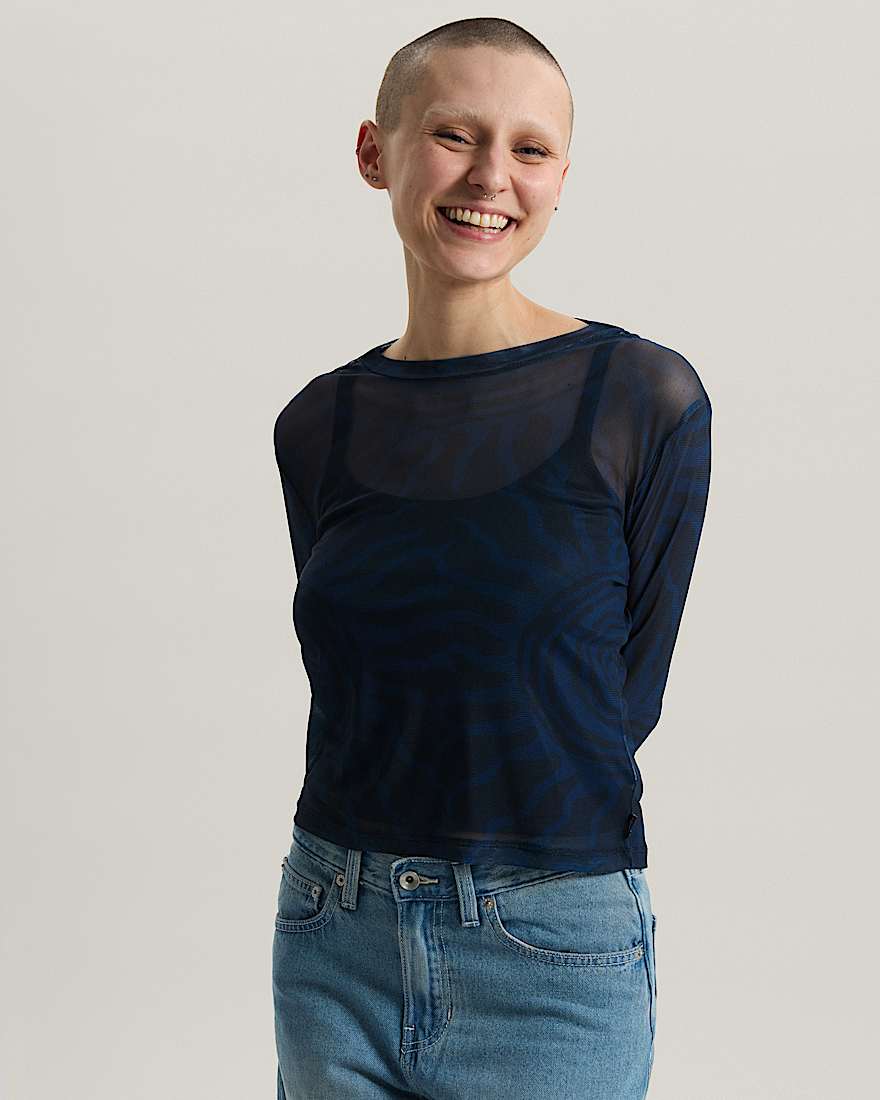 Ludlow Langarmshirt aus Netzstoff VANS Blau ALT2