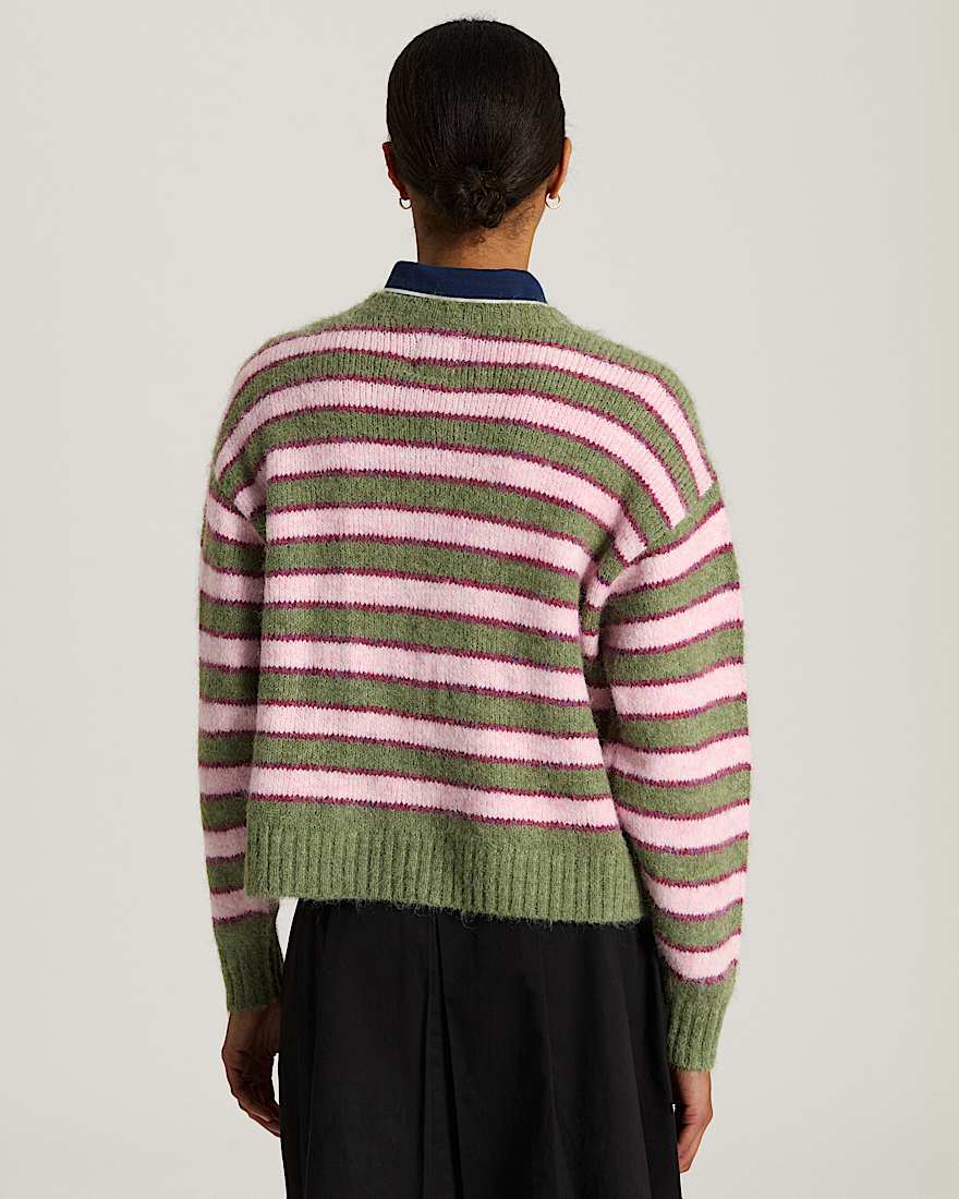 Rollins Stripe Sweater Green BalsamMystcMlbry VANS GrnViolett ALT3