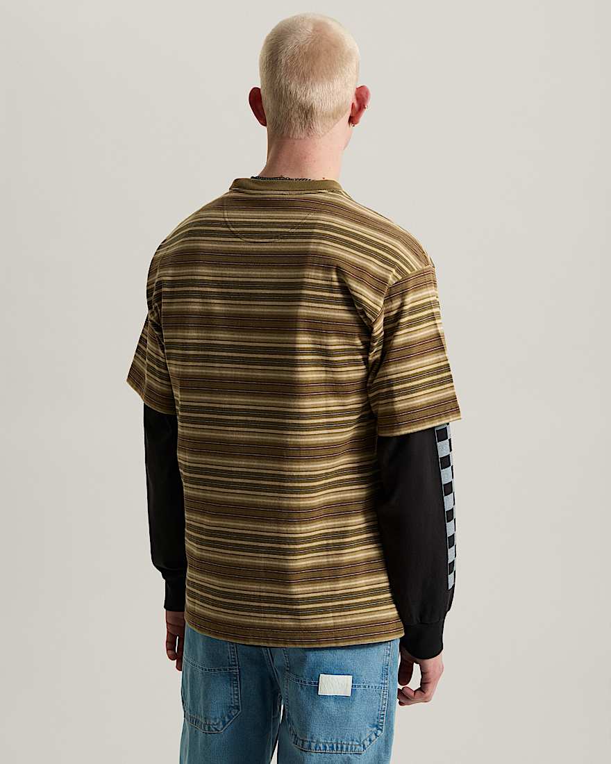 Ringer Striped Knit Hemd VANS Beige ALT3