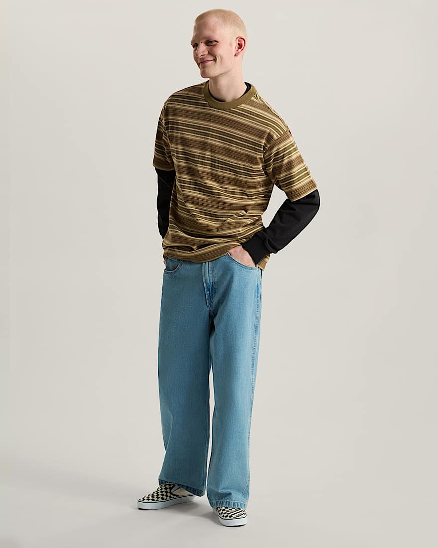 Ringer Striped Knit Hemd VANS Beige ALT4