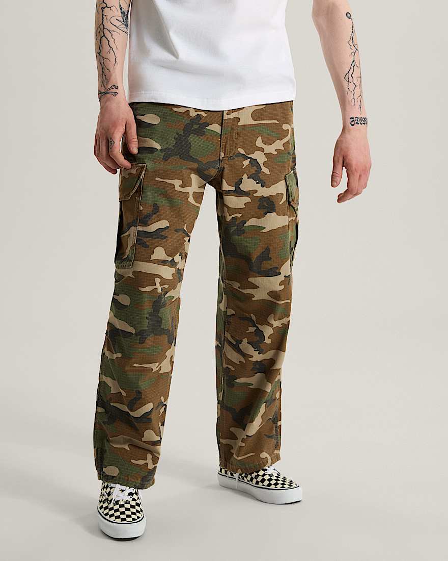 Para Baggy AOP Cargo Pant Aluminum Camo VANS Grn ALT2