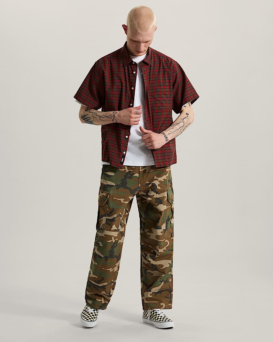 Para Baggy AOP Cargo Pant Aluminum Camo VANS Grn ALT5