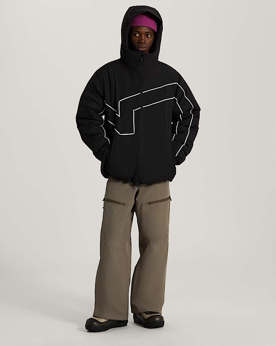 90s Big Block Hooded Puffer Jacke VANS Schwarz ALT5