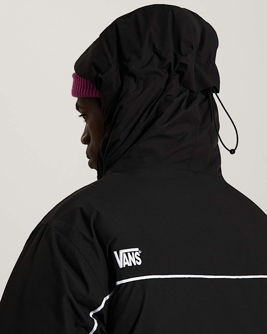 90s Big Block Hooded Puffer Jacke VANS Schwarz ALT6