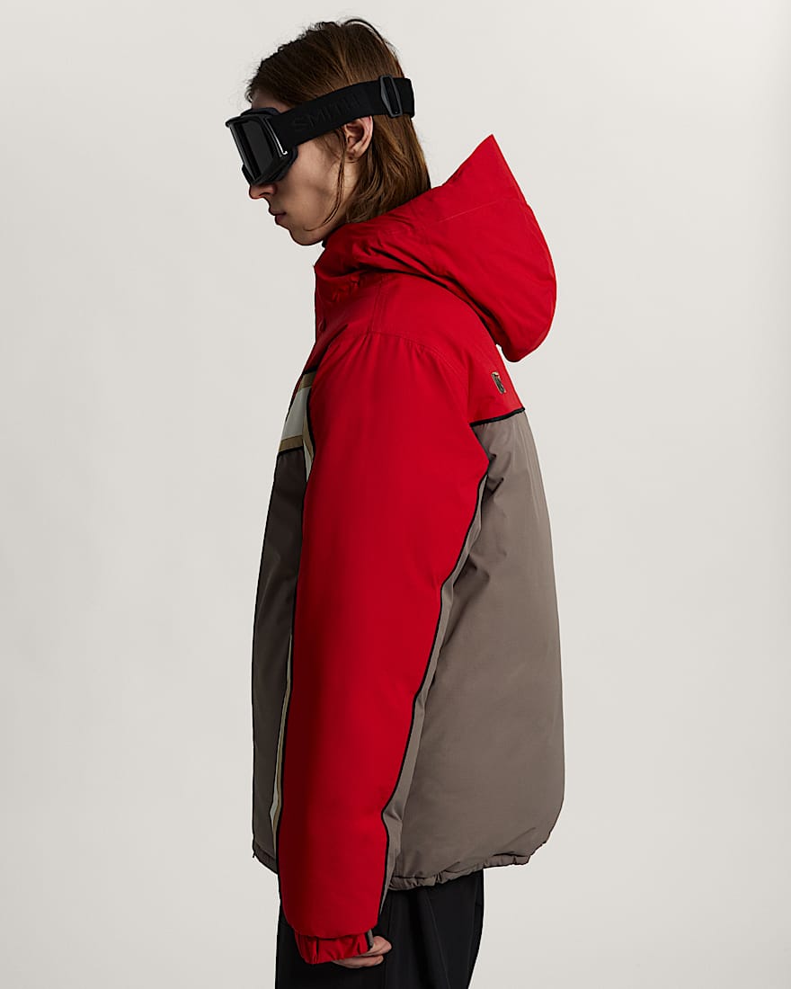 90s Big Block Hooded Puffer Jacke VANS Rot ALT4