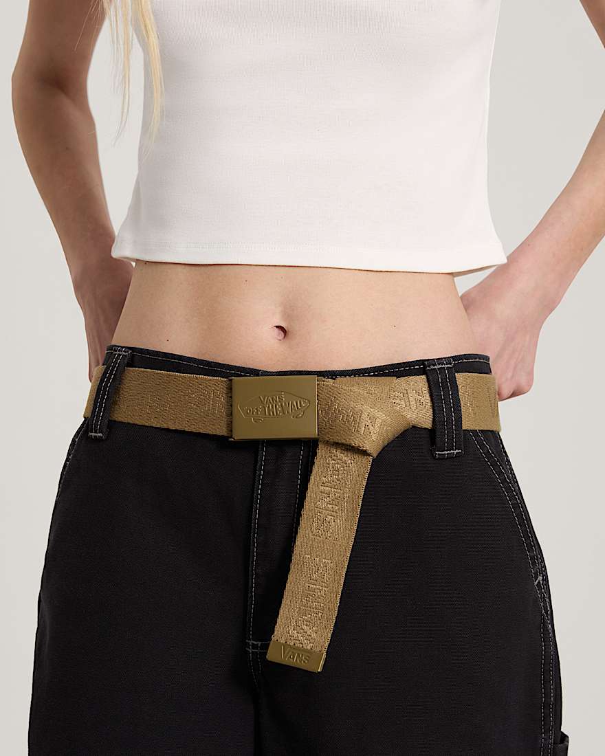 Drop V Web Belt Olive Brown VANS Beige ALT2