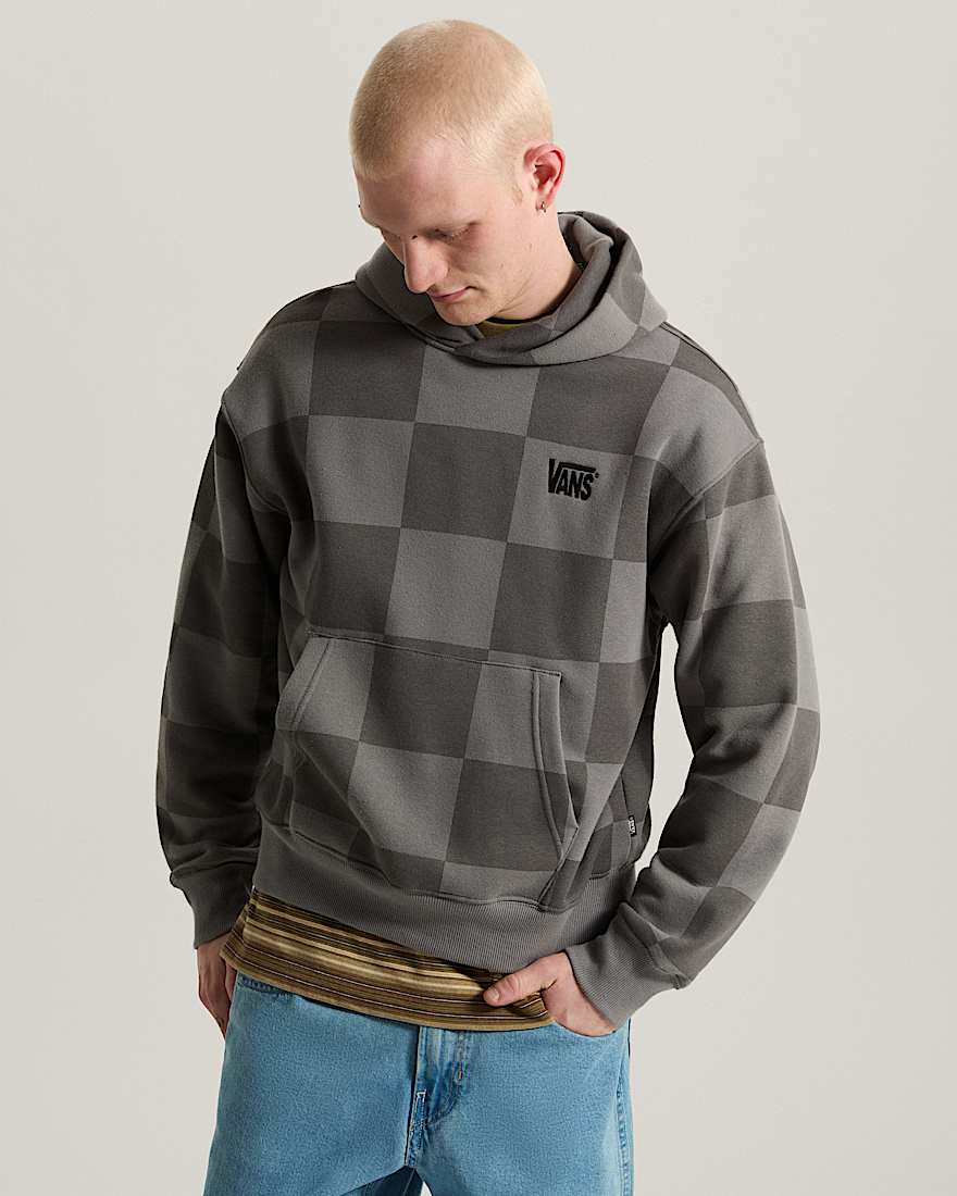 Stretch Logo Checkerboard Hoodie VANS Grau ALT2