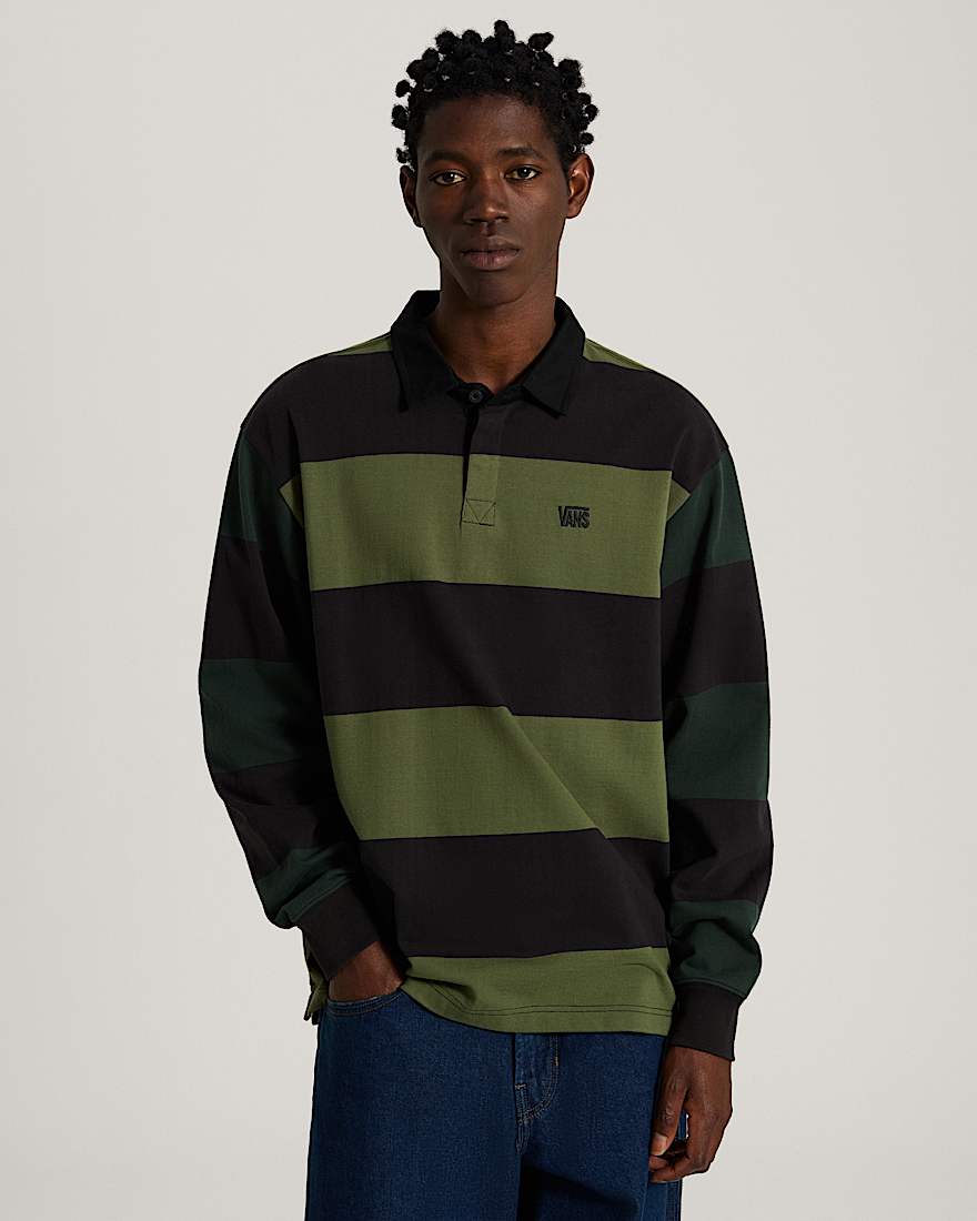 Ward Stripe Rugby Strickpullover VANS Grn ALT2