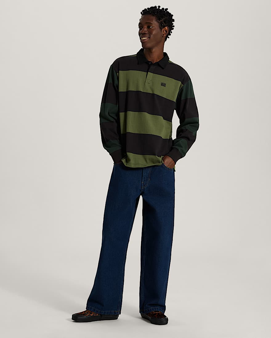 Ward Stripe Rugby Strickpullover VANS Grn ALT5