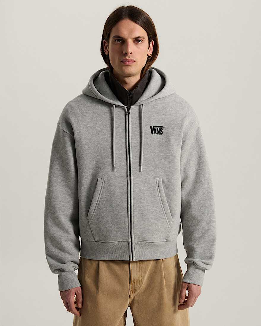 StretchKapuzenjacke mit Logo und Reiverschluss VANS Grau ALT2