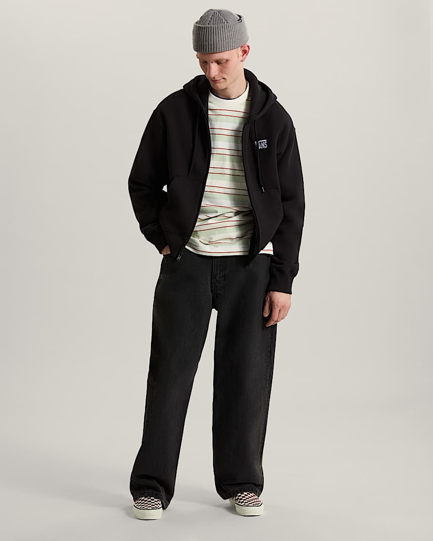 StretchKapuzenjacke mit Logo und Reiverschluss VANS Schwarz ALT5