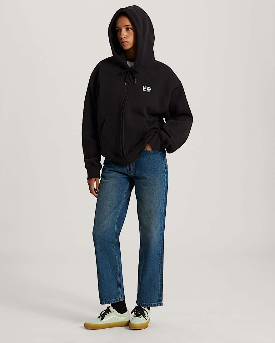 StretchKapuzenjacke mit Logo und Reiverschluss VANS Schwarz ALT9