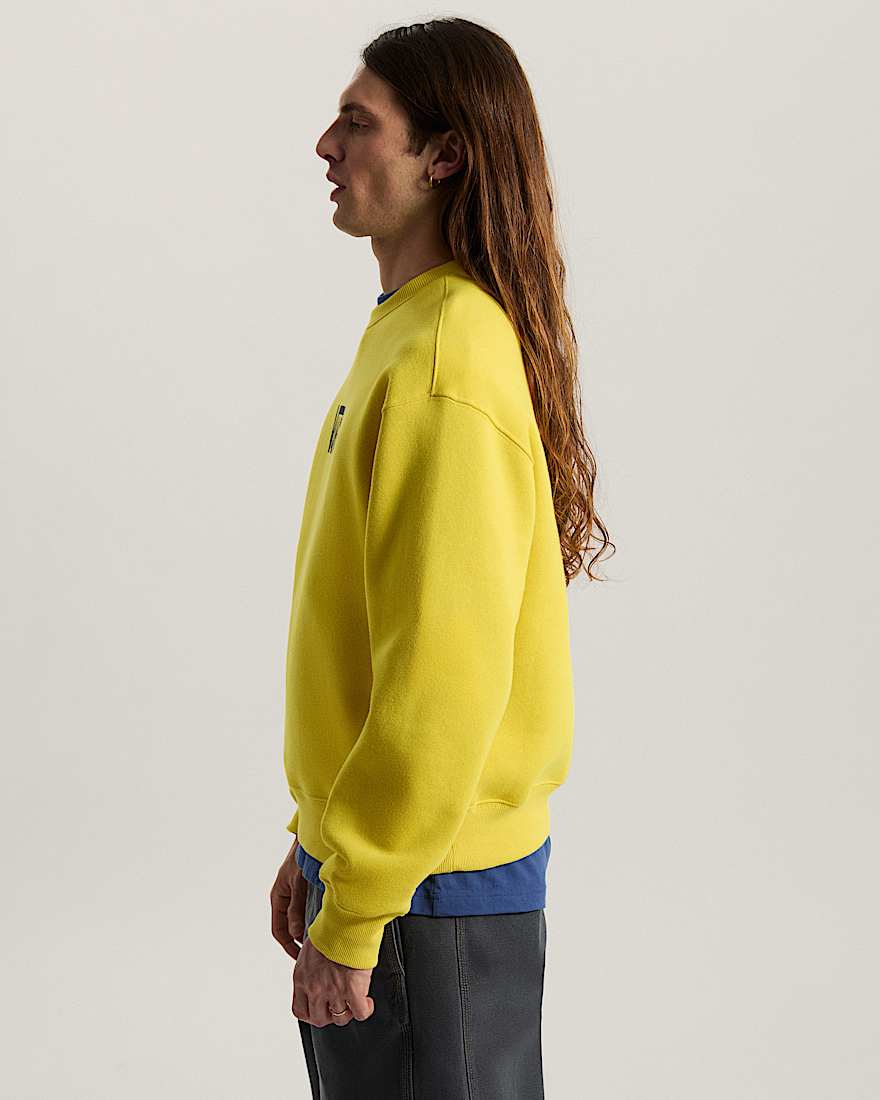 StretchSweatshirt mit Rundhalsausschnitt und Logo VANS Gelb ALT4