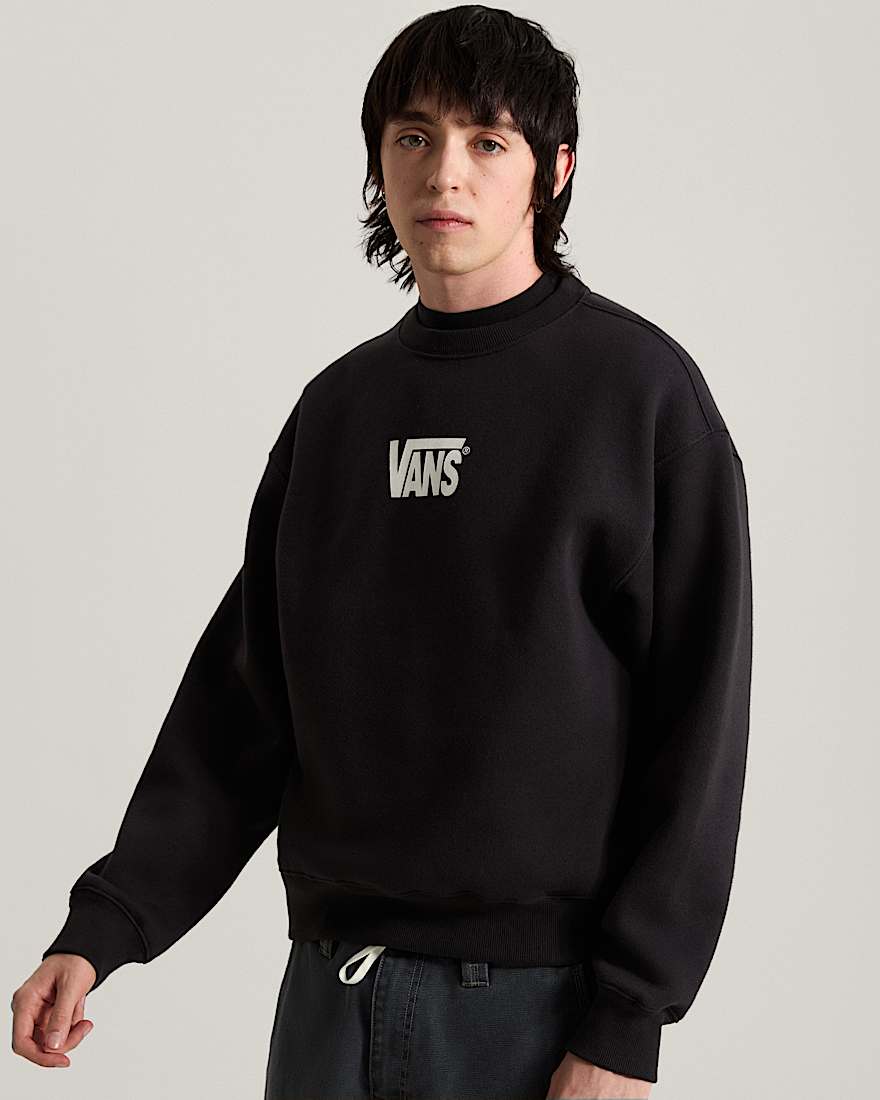 StretchSweatshirt mit Rundhalsausschnitt und Logo VANS Schwarz ALT2