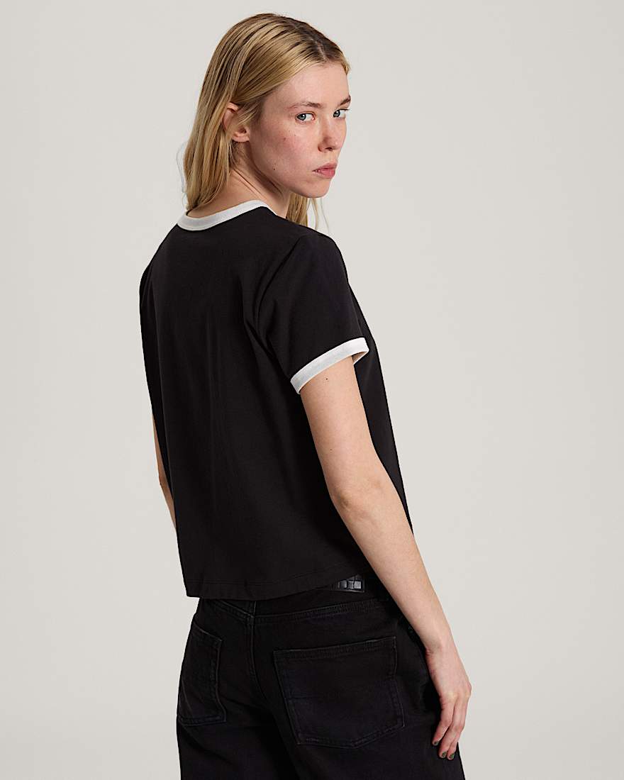 Places I Wish To Go Ringer SS Tee Black VANS Schwarz ALT3