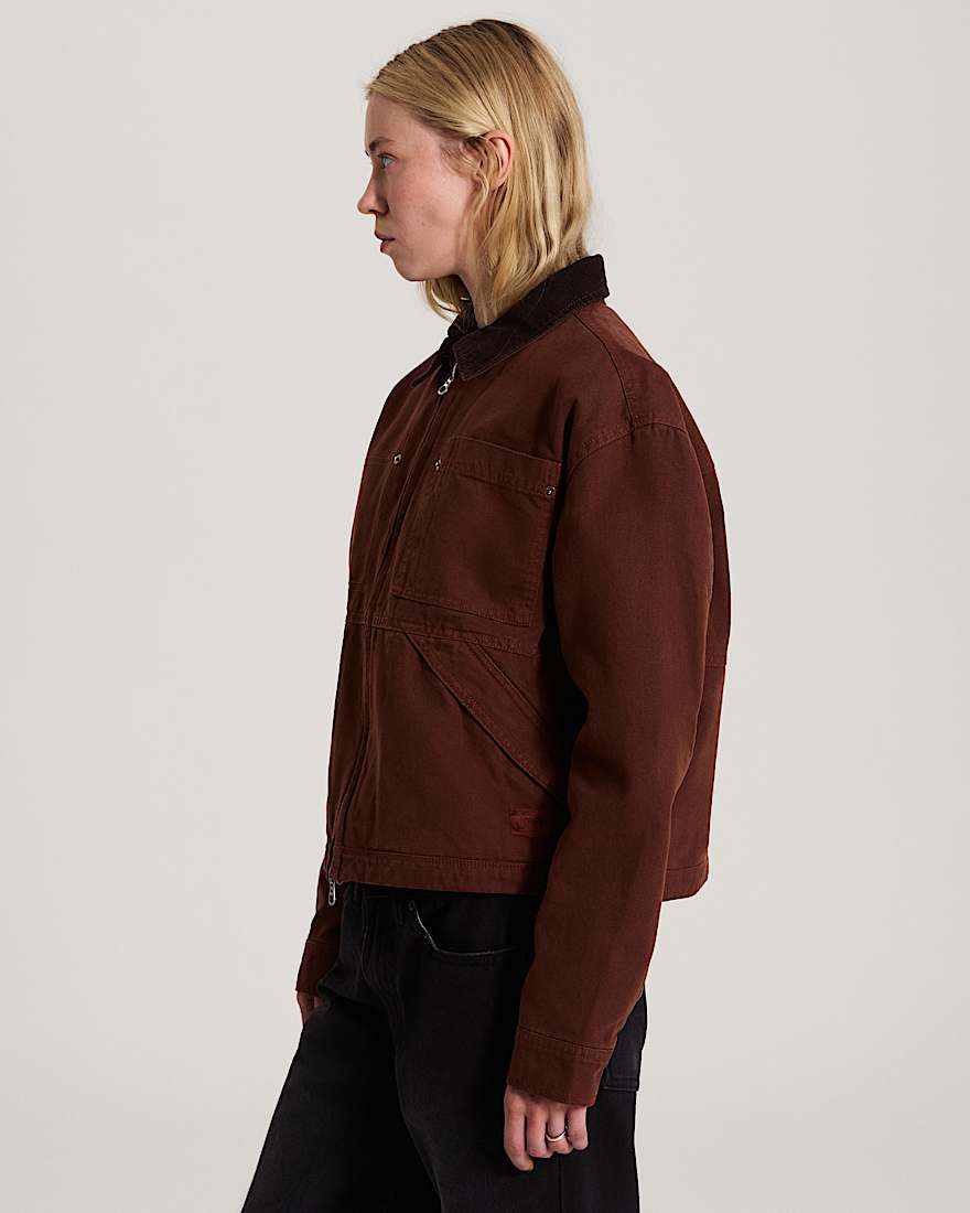 Nicola Cropped Chore Canvas Jacke VANS Braun ALT4