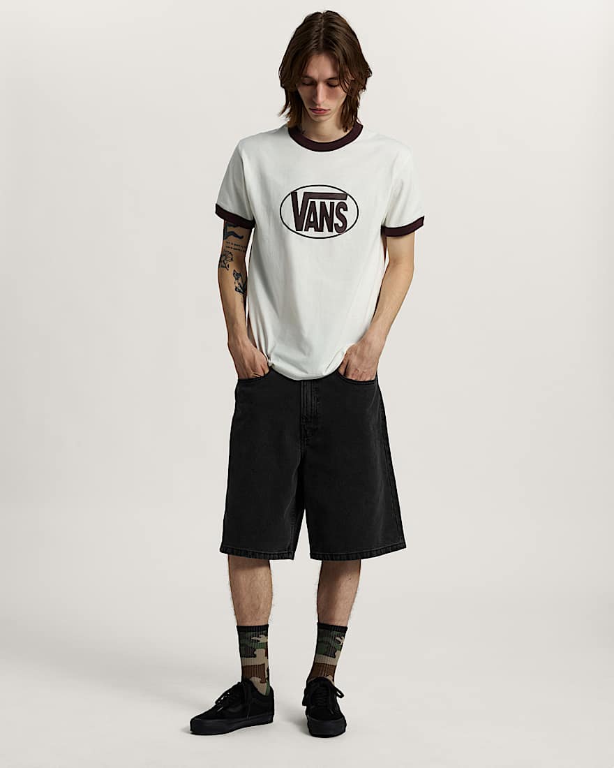 RingerTShirt mit Logo in der Brustmitte VANS Wei ALT4