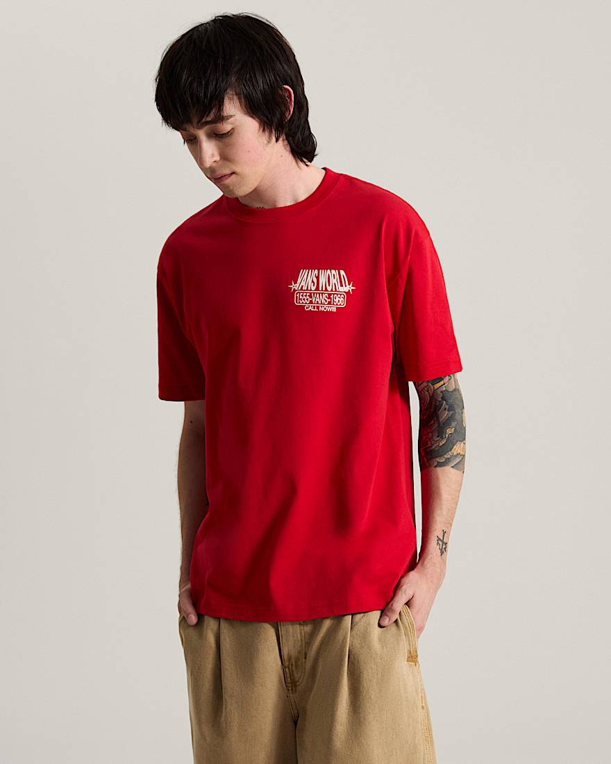 Vans World Intl SS Tee RACING RED VANS Rot ALT2