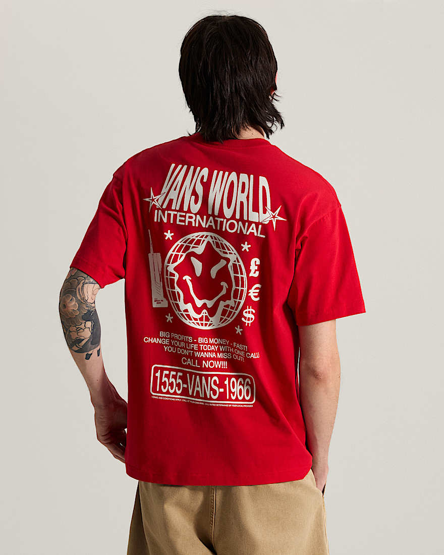 Vans World Intl SS Tee RACING RED VANS Rot ALT3