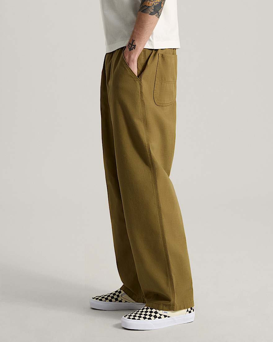 Addison Barrel Pant Olive Brown VANS Beige ALT4