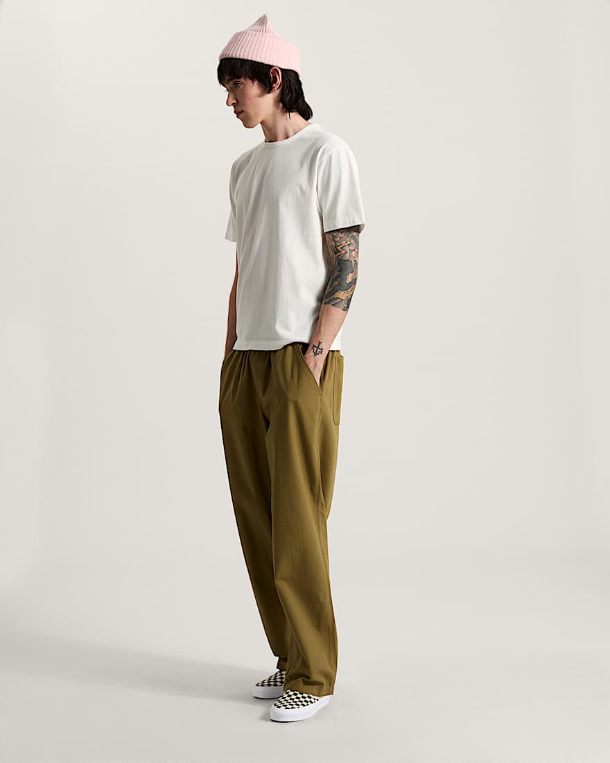 Addison Barrel Pant Olive Brown VANS Beige ALT5