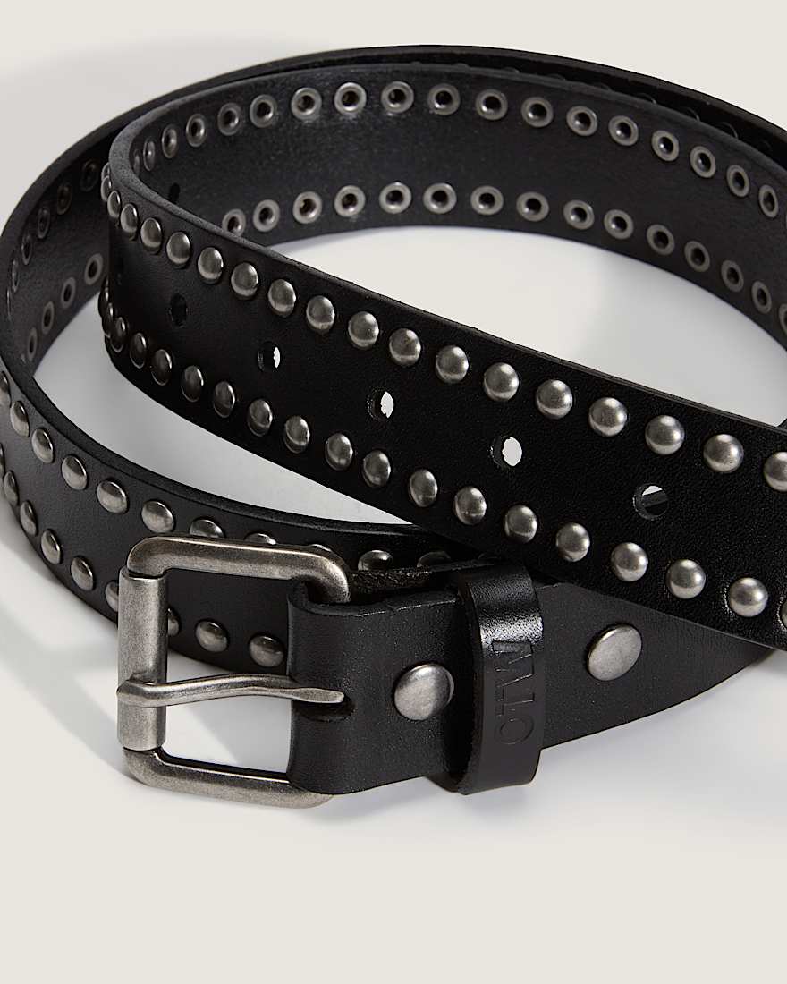 OTW Ledergrtel mit 2reihigen Nieten VANS Schwarz ALT1