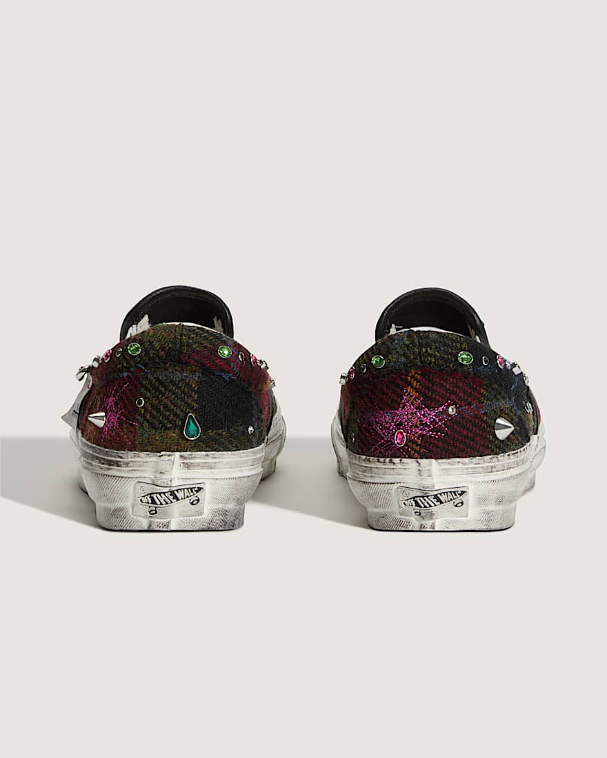 Premium Classic Harris Tweed SlipOn Schuhe VANS RotOrange ALT4