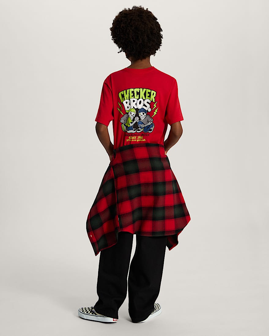 Kids Checker Bros TShirt 814 Jahre VANS Rot ALT4