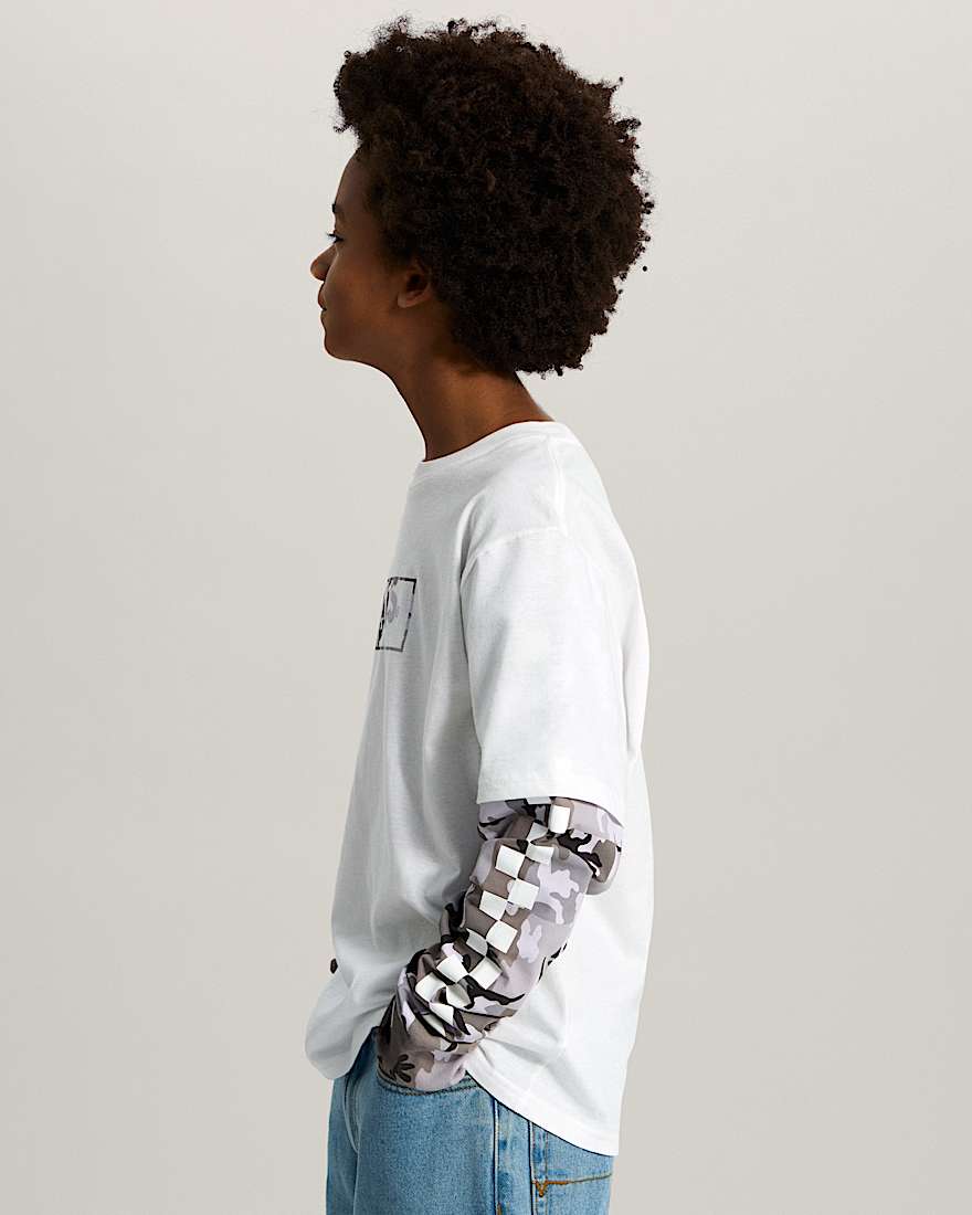 Kids Camo Twofer Hemd VANS Wei ALT4