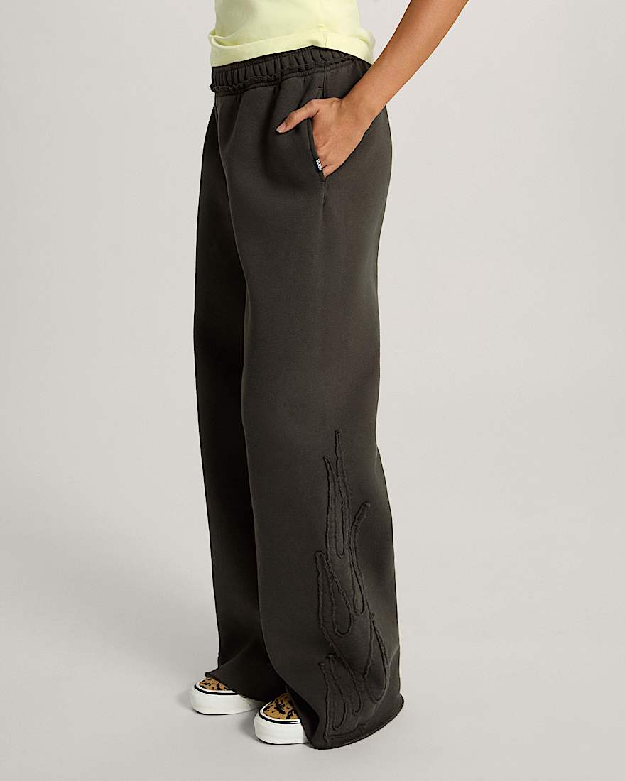 Flame Sweatpant Faded Black VANS Schwarz ALT4