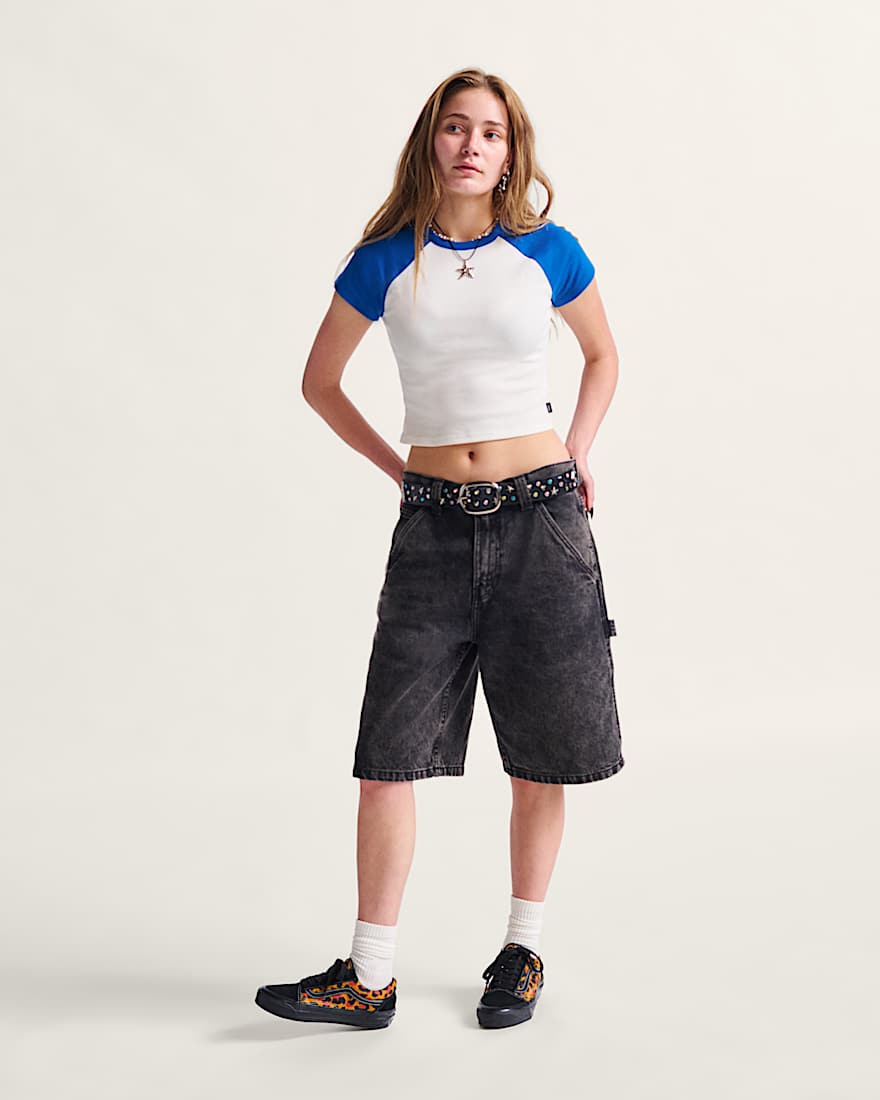 Drill Chore Loose Denim Short 22"