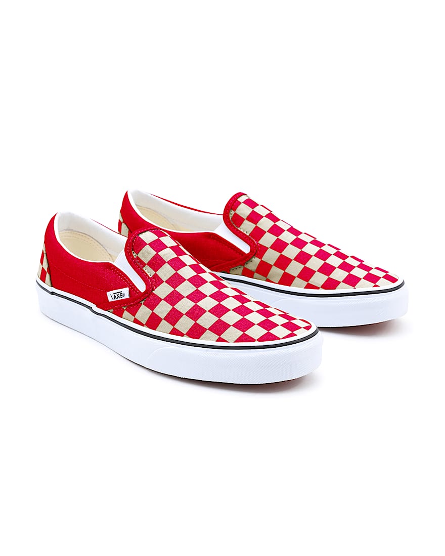 Customs Red Checkerboard Slip-On Wide Fit - 1
