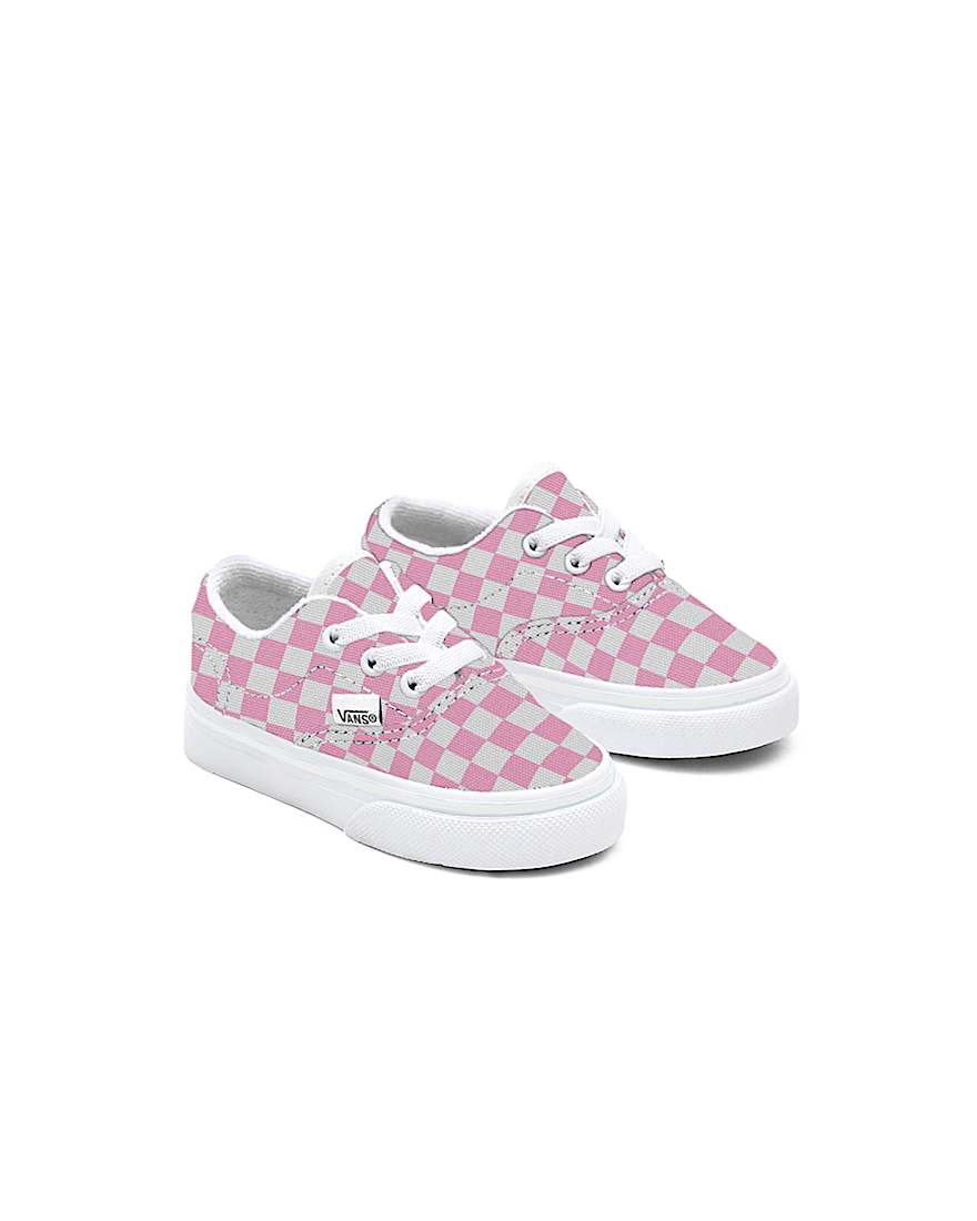 Gepersonaliseerde Pink Checkerboard Authentic Peuterschoenen (1-4 jaar) - 1