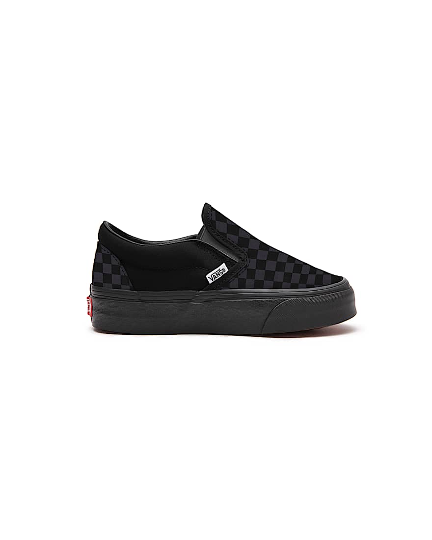 Toddler Customs Total Black Checkerboard Slip-On Shoes (1-4 years)