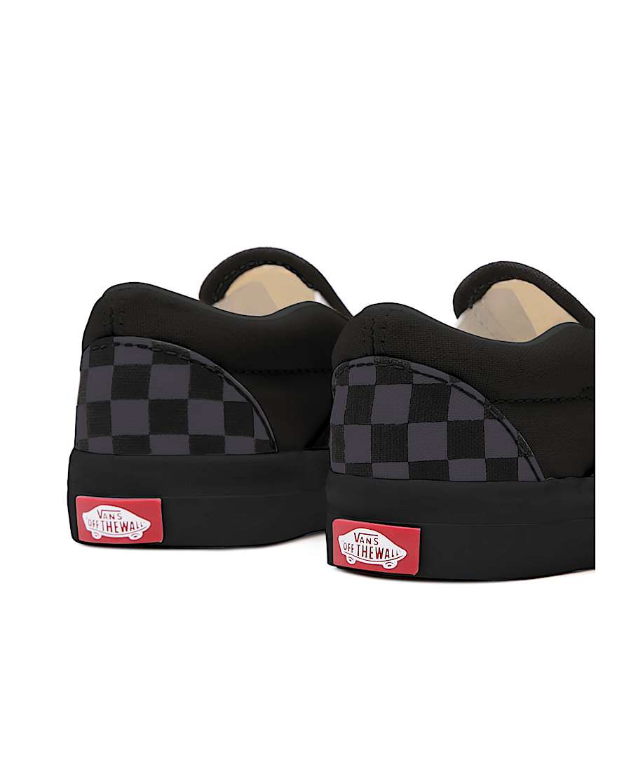 Toddler Customs Total Black Checkerboard Slip-On Shoes (1-4 years)