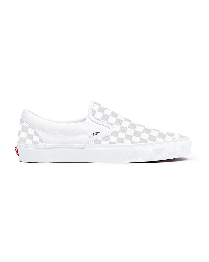 Customs True White Checkerboard Slip-On Wide Fit