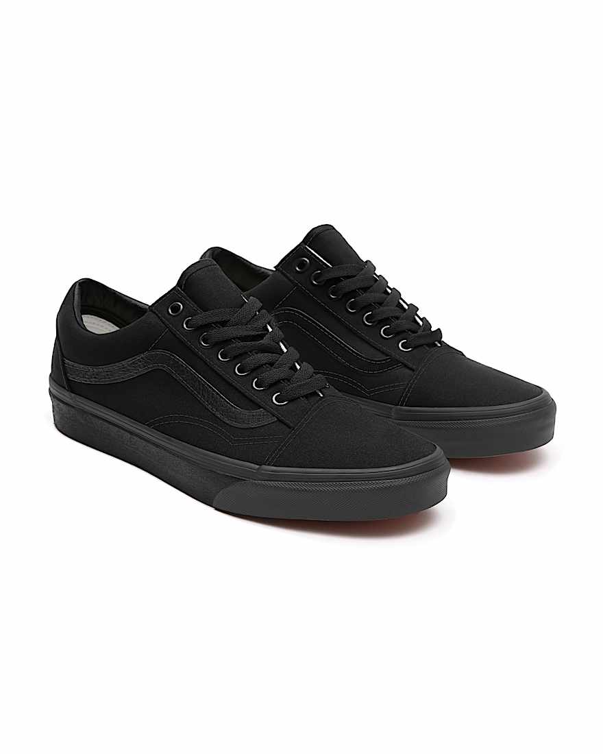 Gepersonaliseerde Total Black Canvas Old Skool met brede pasvorm - 1