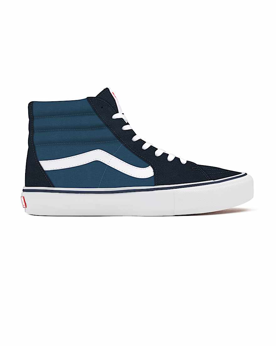 Gepersonaliseerde Navy Sk8-Hi met brede pasvorm