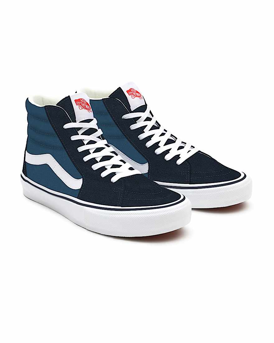 Gepersonaliseerde Navy Sk8-Hi met brede pasvorm - 1