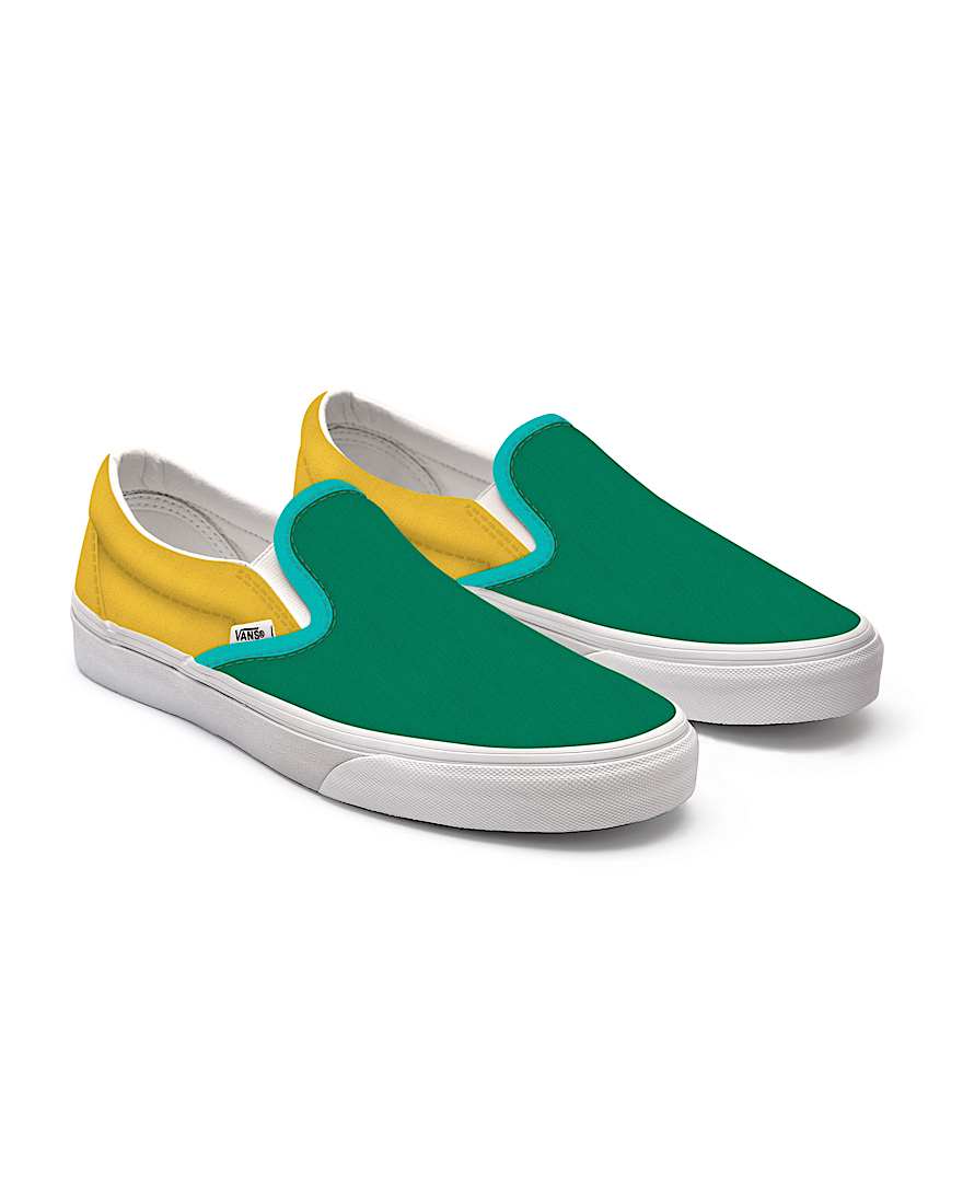 Customs Clashing Colours - Ultramarine Green and Cyber Yellow Slip-On - 1