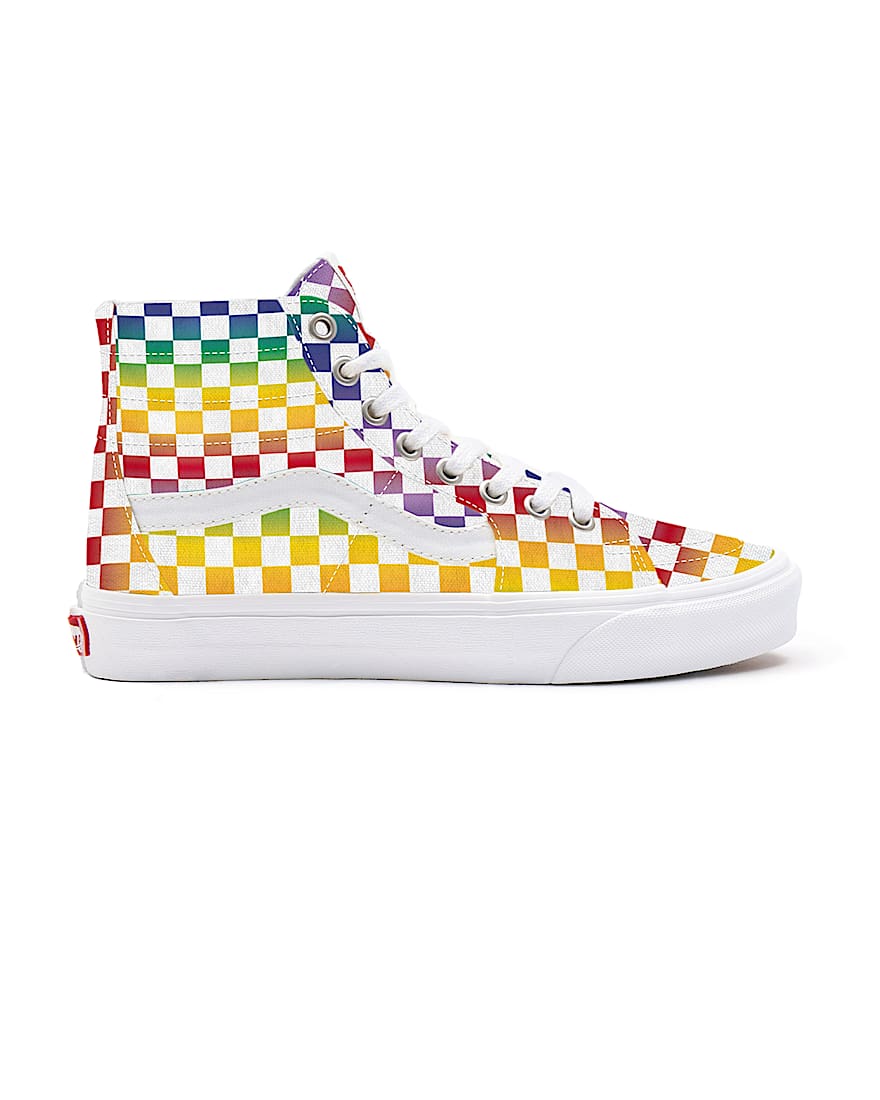 Rainbow Checkerboard Sk8-Hi personalizadas