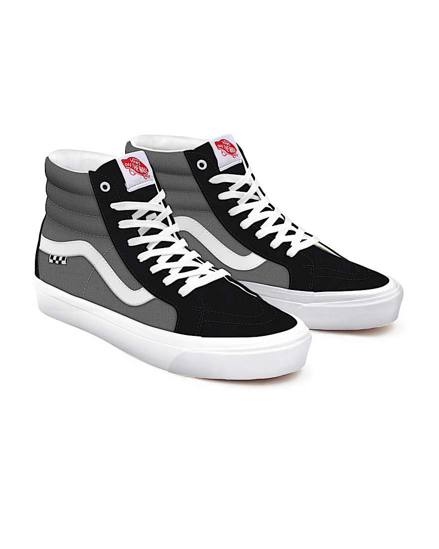 Suede Charcoal and Black Suede Skate Sk8-Hi Personalizadas - 1