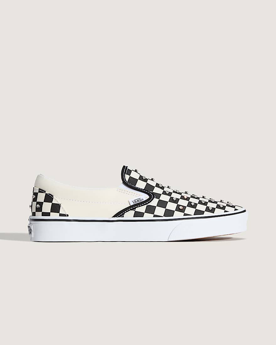Slip-On Checkerboard Rhinestone Schuhe