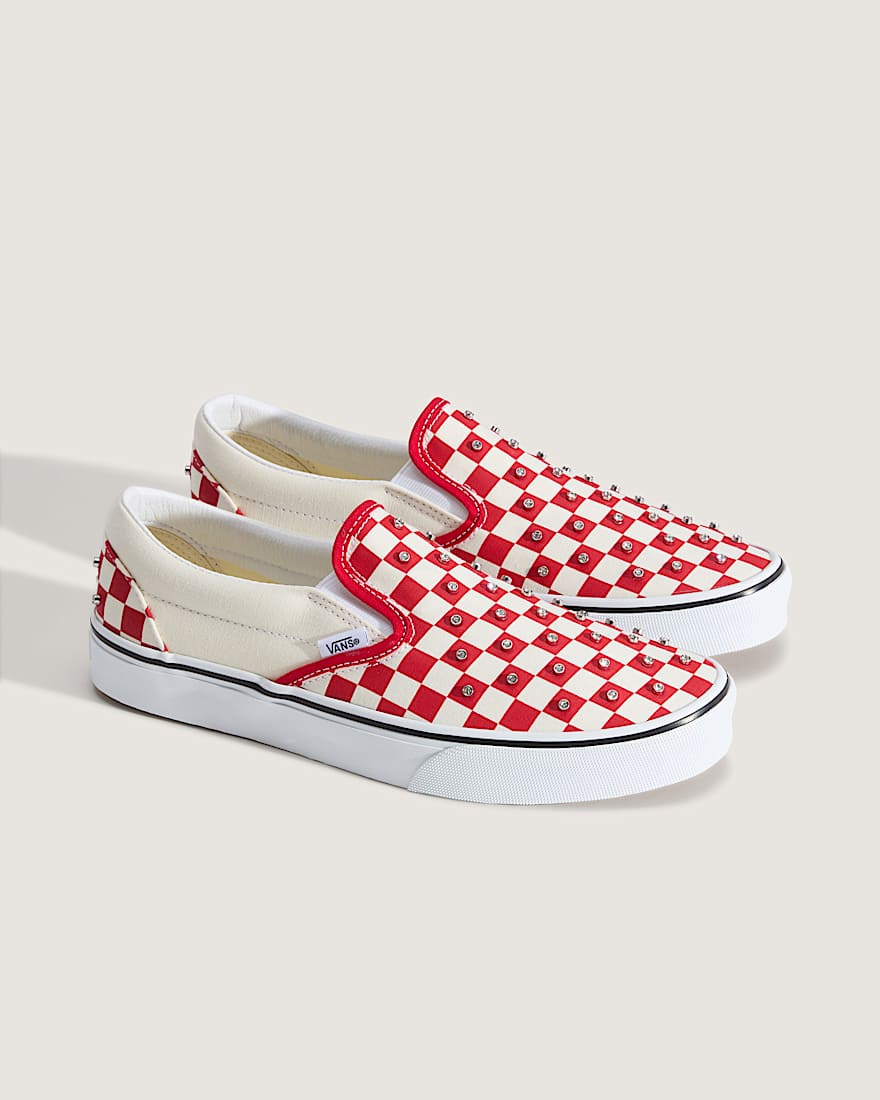 Slip-On Checkerboard Rhinestone Schuhe