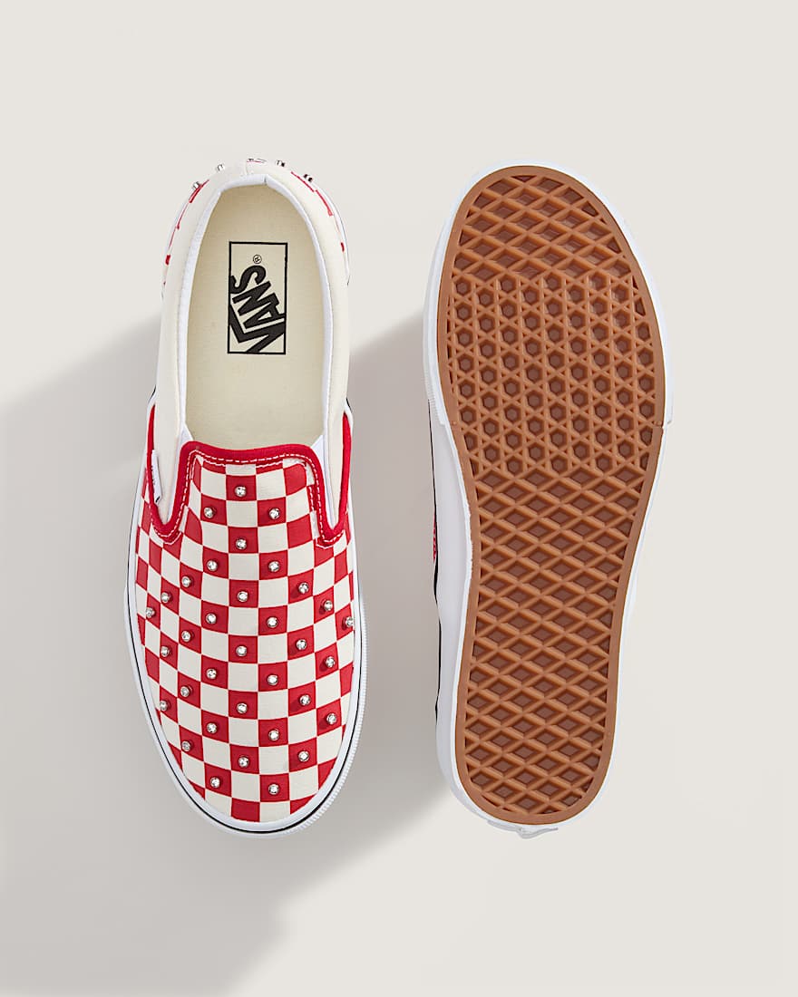 Slip-On Checkerboard Rhinestone Schuhe