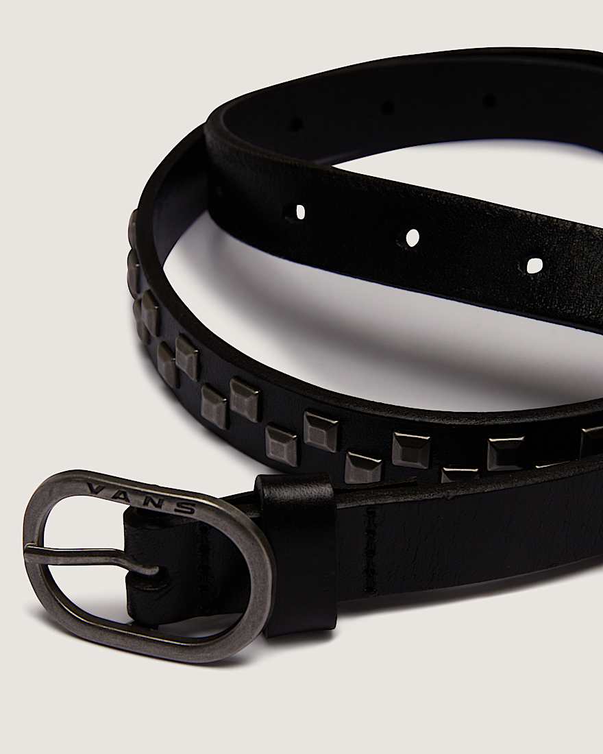 Check Leather Belt