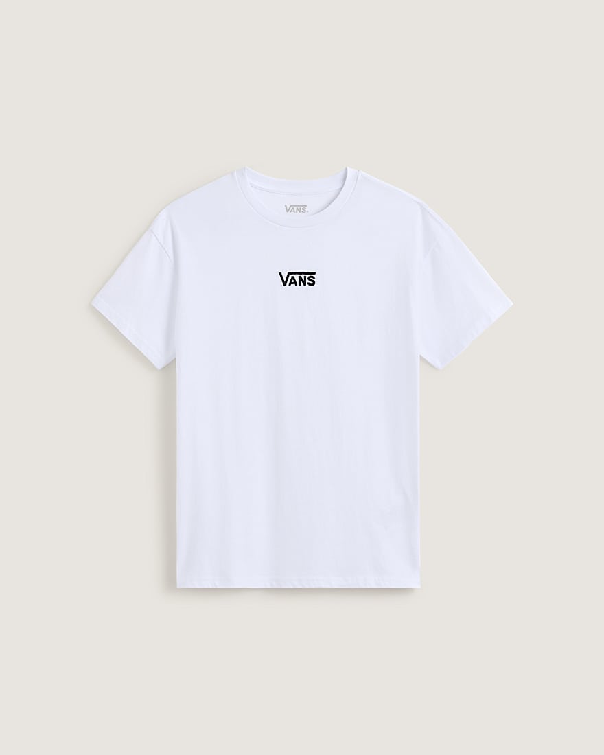 国内配送 VANS CHCKET FLAGS TEE WHITE Flying V Oversized T-shirt in White| Vans SE