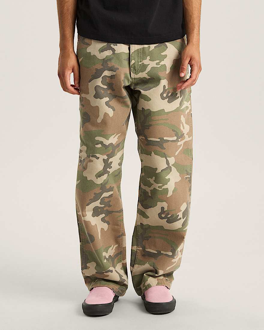 Drill Chore Carpenter Loose Trousers