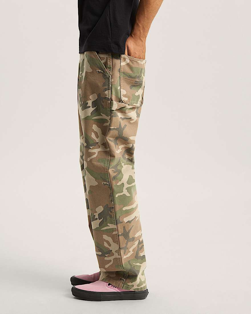 Drill Chore Carpenter Loose Trousers